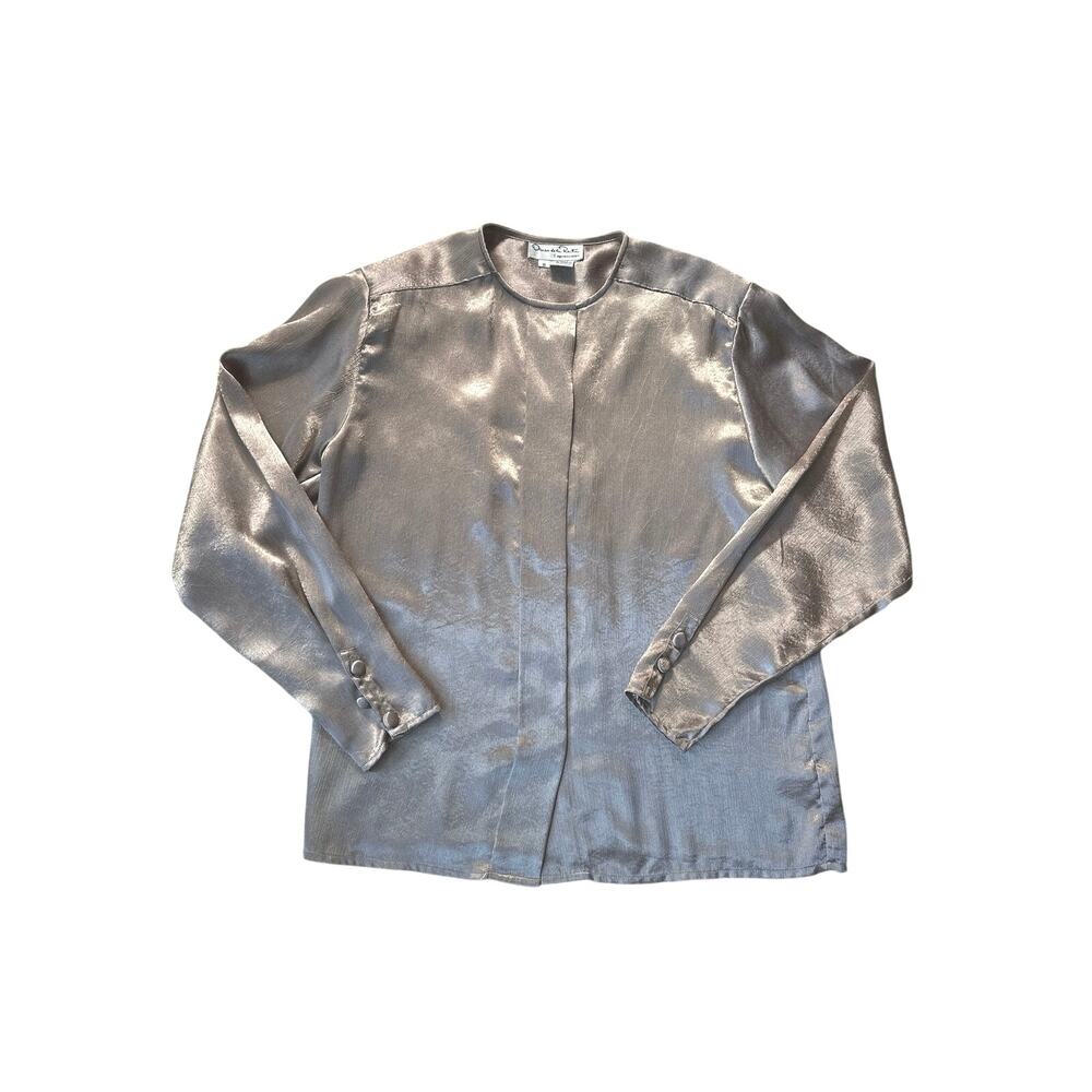 Vintage Oscar de la Renta Expressions Champagne Colored Blouse, size 8